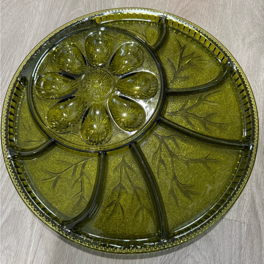 Indiana Glass VTG deviled egg relish tray - Serving platter